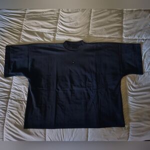 Yeezy Gap Engineered By Balenciaga No Seam Logo Crop Tee Size Large Dark Blue